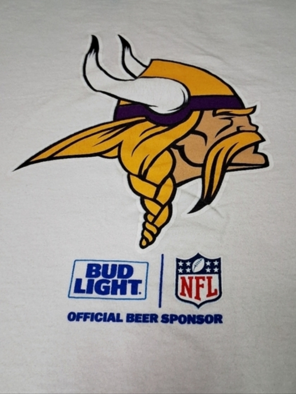 Vintage 1990 Minnesota Vikings Logo T-Shirt with Budlight And NFL Logo